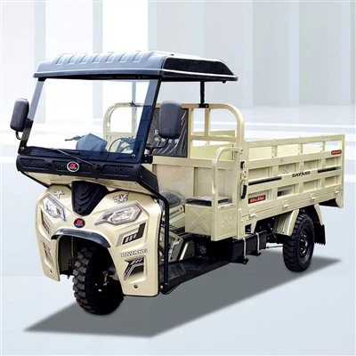 Beic Modur Tair olwyn Cargo/Amaethyddol Tricycle Gasoline Modur wedi'i Oeri gyda Dŵr